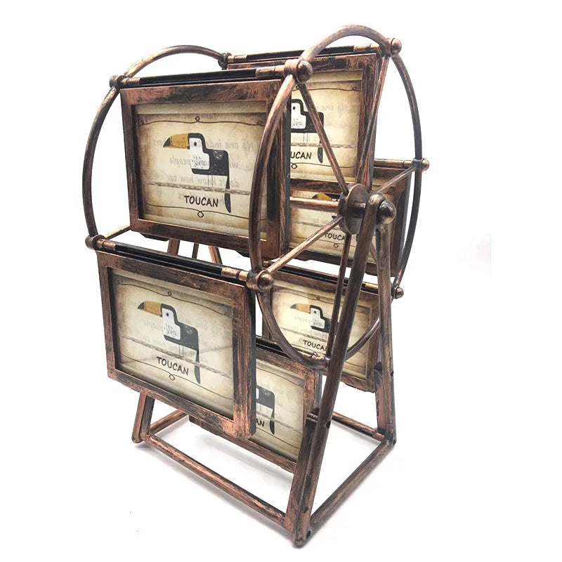Retro Creative Ferris Wheel 5 Inch Personalized Wedding Dress Windmill Mental Photo Frame Studio Stage Decoration