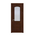Modern Simple Wooden Glass Door with Manual Opening Finished Surface Waterproof Design for Bathroom and Apartment Use