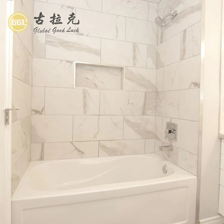 Luxury White Marble Tile Calacatta Marble White Stone 3*12'' Subway Tiles