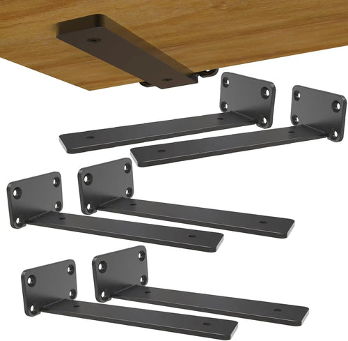 0.2-Inch Thick 9-Inch Black L-Shape Wall Bracket Hidden Steel Floating Shelf Hardware Invisible Shelf Brackets