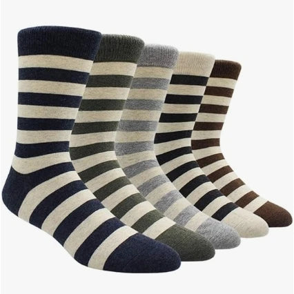 WUYANG Factory WUYANG Factory Dress Socks for Men Pattern Funny Casual Socks Pack Colorful Striped Cotton Socks Sweat Absorbing