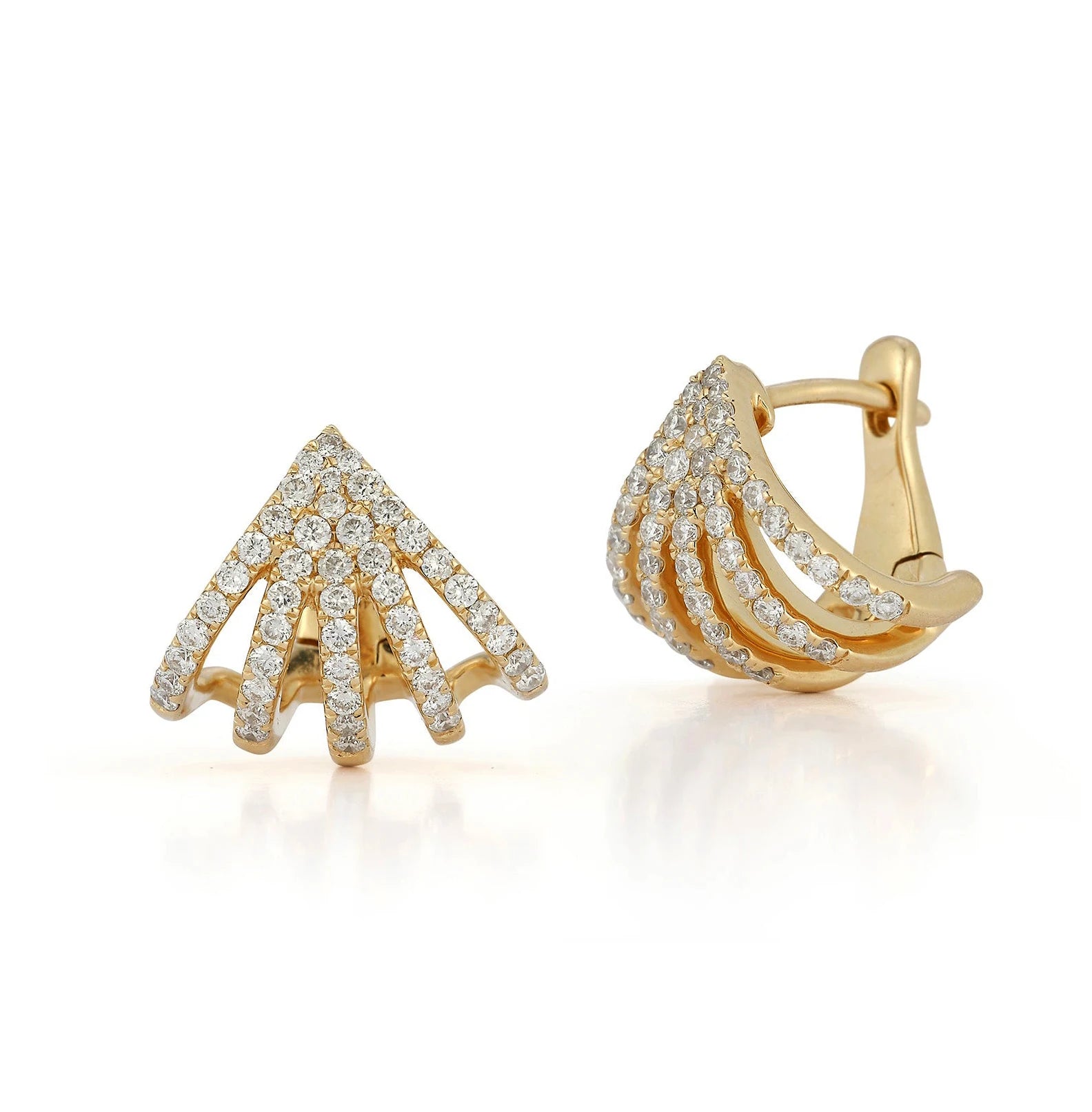 Milskye Clean Style Fashion Jewelry for Women 2024 925 Silver 14K Gold Five Burst huggies Earrings