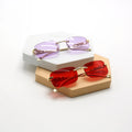 Modern Custom Logo Trendy Retro Women Men Square Clear Small Frameless Frame Shade Vierkante Zonnebril Sunglasses 2023