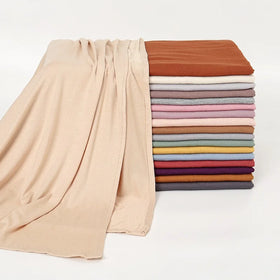 MIO Wholesale 48 Color Modal Hijab Breathable Stretch 170*60cm Scarf Hijab Muslim Women Soft Long Shawl Plain Hijab Scarf