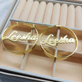 Custom Name Hoop Earrings 18K Vacuum Gold Plated Stainless Steel Personalized Name Earrings for Women Gifts