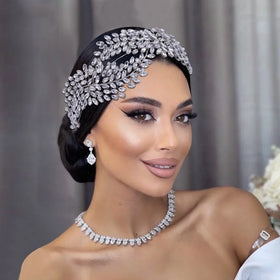 Wedding Headband Hair Clip Handmade Rhinestone Pair Clip Bridal Hair Accessories Bride Headdress Hair Vine Comb Head Piece
