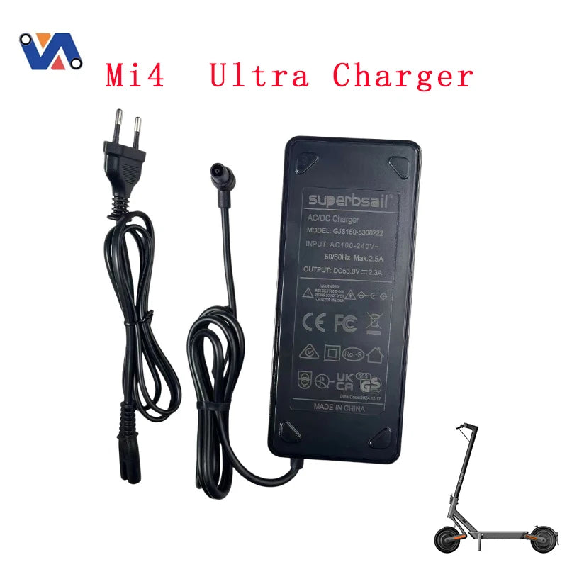 Superbsail Original 53V2.3A Charger for Mi4 Ultra Charger Power Supply Adapter Electric Scooter Parts
