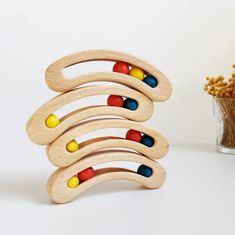 Infant Toys Beech Montessori Teaching Aids Pods Hand Ringing Exercise Hand Eye Coordination Solid Wood Early Education