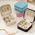 Hot Sale Women Girls Earrings PU Leather Jewelry Box Case Organizer Small Travel Portable Jewelry Storage Box