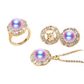 Platinum Plated Jewelry Set Accessory Ladies Pearl Jewelry Sets for Wedding Bridal