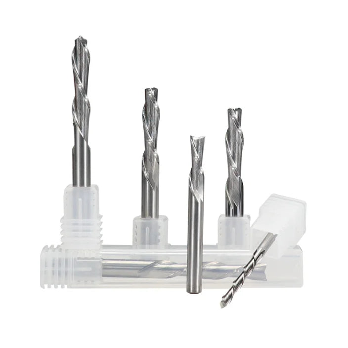 LISCA 2 Flutes Down Cut Spiral End Mill Tungsten Carbide CNC Milling Cutter for Wood