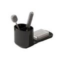 Modern Eco-Friendly Plastic Kitchen Soap Sponge Holder with Black Finish and Standing Design Kitchen Sink Caddy