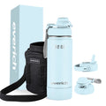 Keep Hot and Cold Double Walled 32Oz Water Bottle Vacuum Flask Stainless Steel Custom logo with New Wide Handle Straw Lid