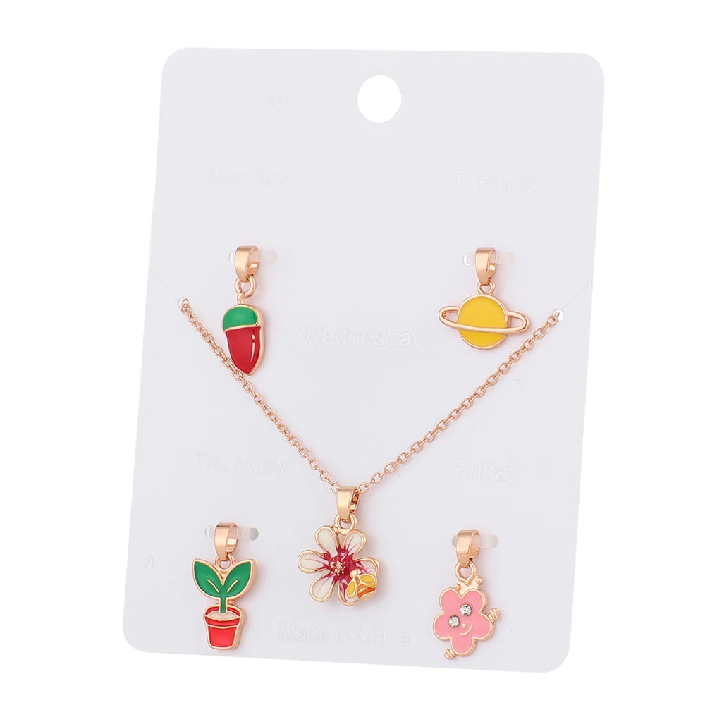 Wholesale New Fashion Weekly Enamel Charms Girls Kids Weekly Necklace Jewelry Cute Weddings Parties Engagements Anniversaries