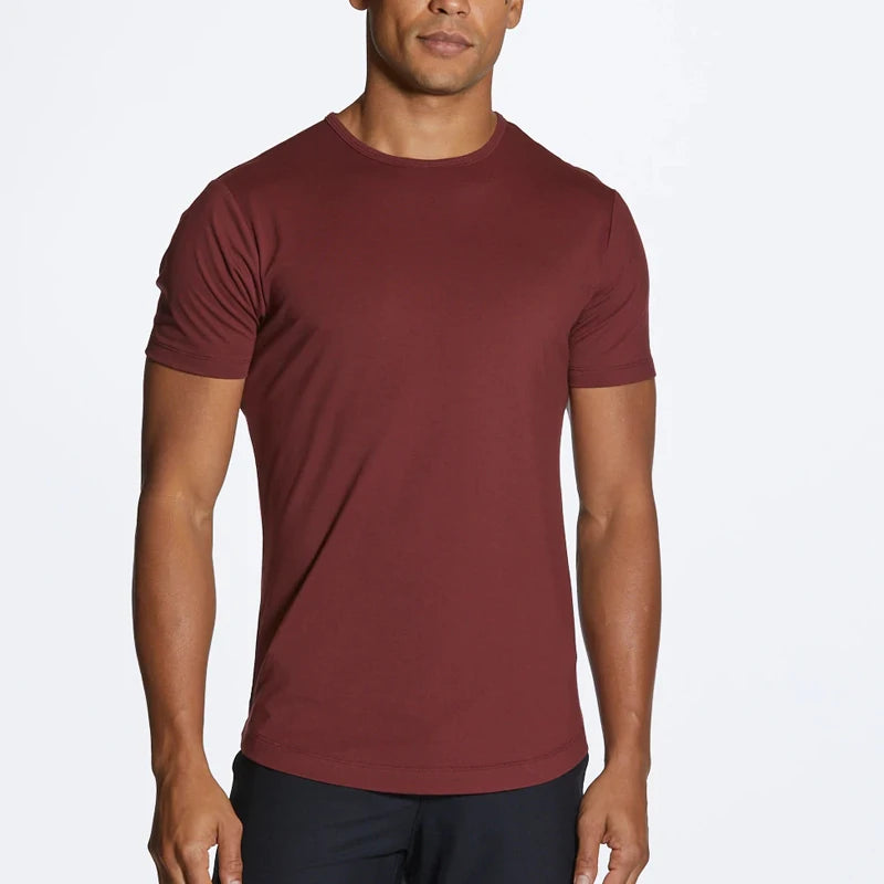 TS70201 Custom 100% Cotton Crew Neck Curve Hem T Shirts for Men Summer 2024 Men's T-Shirts