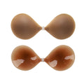 Brown Skin Strapless Push up Sticky Silicone Brasier Invisible Brown Matte Adhesive Bra With Blister