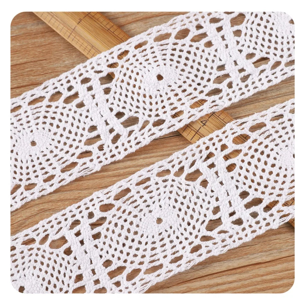 Fancy Ladies Reproducible White 95% Cotton 5% Polyester Lace Border Lace Trim for Clothing