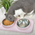 Pets Feeding Bowls Dining Table Set Stable Detached Stainless Steel Dogs Kitty Non Slip Pet Puppy Food and Water Cat Double Bowl