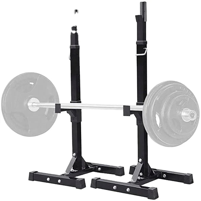 CooSport CS-81146 Home Gym Fitness Adjustable Solid Steel Squat Rack 200kg Max Load Unisex Barbell Dip Stand Bench Press Rack