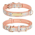 Durable Metal Buckle Dog Collar Weaving Pattern Faux Leather Soft Padding Collar for Puppy Adjustable