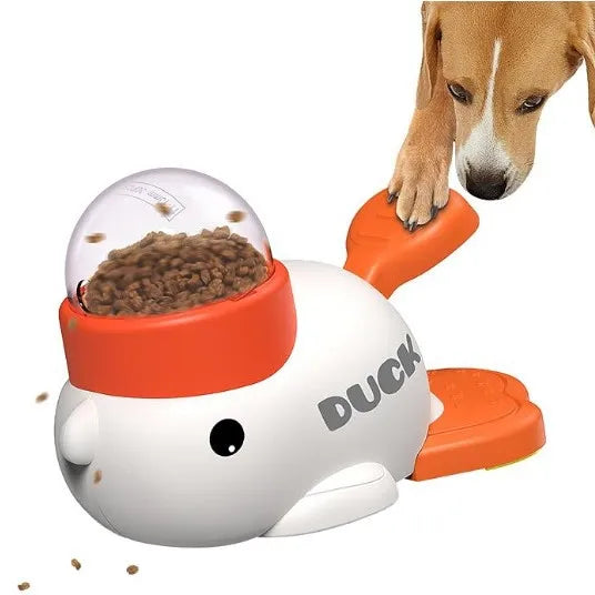 Evernew Cross-Border Eco-Friendly Plastic Pet Dog Feeder Toy New Solid Little White Yellow Quadrate Slow Food Dispenser 0.5kg