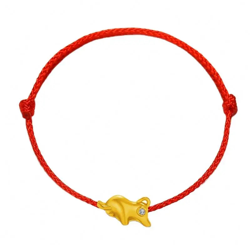 Dubai Jewelry Gold Plated Bull Diamond Hard Gold Plated  Zodiac Bull Bull's Birth Year Zodiac Braided Taurus Bracelet