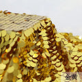 18mm Sequin 3D Lace Fabric Gold Mirror Sequin Embroidery Beading Fabrics for Bridal Wedding Dress Fabric