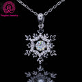 Yingma Pendant Necklace Moissanite 0.5ct VVS D Grade Round Shape Sterling Silver 925 Moving Moissanite Necklace for Women