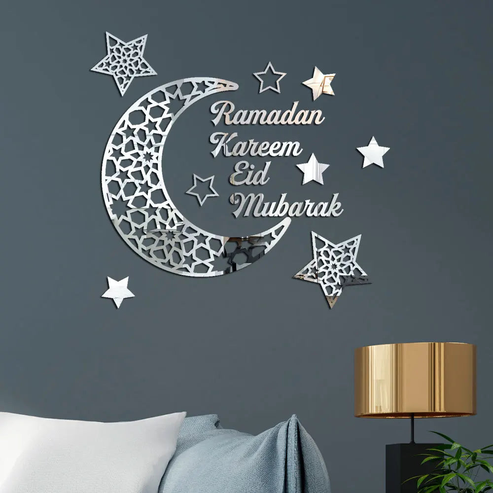 2023 Wholesale Islamic Acrylic Wall Art Eid Gift Set Ramadan Home & Party Decorations 45x42cm Black/Silver/Gold