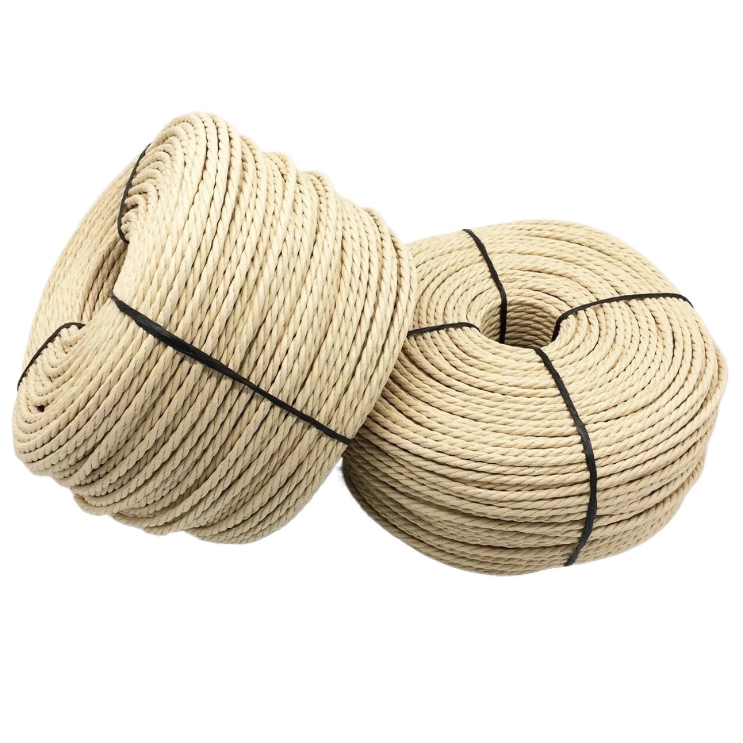 Natural Color 4MM 3 Strands Twisted Waterproof Paper Rope 1kg Roll Packing for Chair Weaving Knitted Projects Packaging Ropes