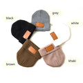 Winter Hats Custom Personalized Company Name Customized Beanies Cap With Leather Patch