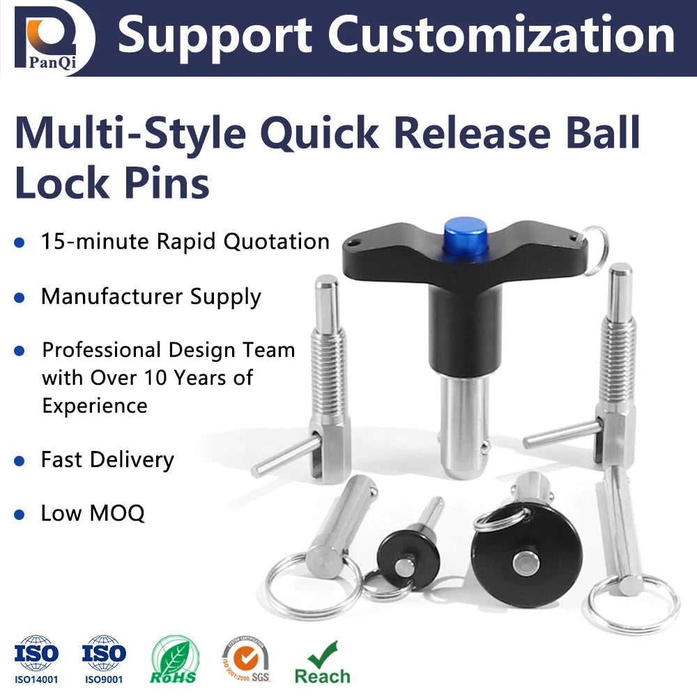 T Handle Quick Release Ball Locking Pin Stainless Steel Fasteners M12 M16 M20
