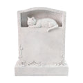 White Resin Cat Memorial Sculpture with Sleeping Kitten Niche and Vine Carved Base Pet Loss Sympathy Gift for Home Altar Decor