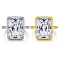 Simple Round Shaped Micro Pave Insert 925 Silver Wedding Rings Jewelry for Women