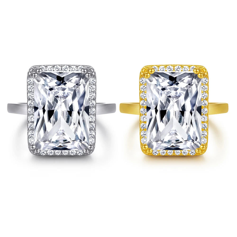 Simple Round Shaped Micro Pave Insert 925 Silver Wedding Rings Jewelry for Women