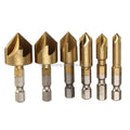 3pcs 6pcs HSS Chamfer Countersink Chamfer Drill Bit 1/4" Hex Shank Titanium Coated Woodworking Core Dril Bit