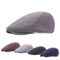 Autumn Winter Peaked Hat Recreational Retro Forward Caps Solid Ball Hats Men Woollen Beret Cap