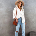 Oem Custom Solid Color Rayon Summer Crocheted Horn Sleeve Loose Fit Front Logo Women's Shirt