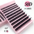 Cheap Price C/D Curl Individual 0.07mm Natural Diy Segment Fans Cluster Eyelash 10D 20D 30D 40D Private Label DIY Cluster Lashes
