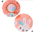 Kids Double Layer Cartoon Animals Waterproof Elastic PEVA Shower Caps Bath Caps  Bathroom Accessories for Boys and Girls