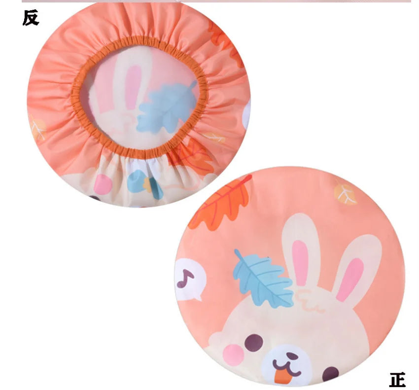 Kids Double Layer Cartoon Animals Waterproof Elastic PEVA Shower Caps Bath Caps  Bathroom Accessories for Boys and Girls