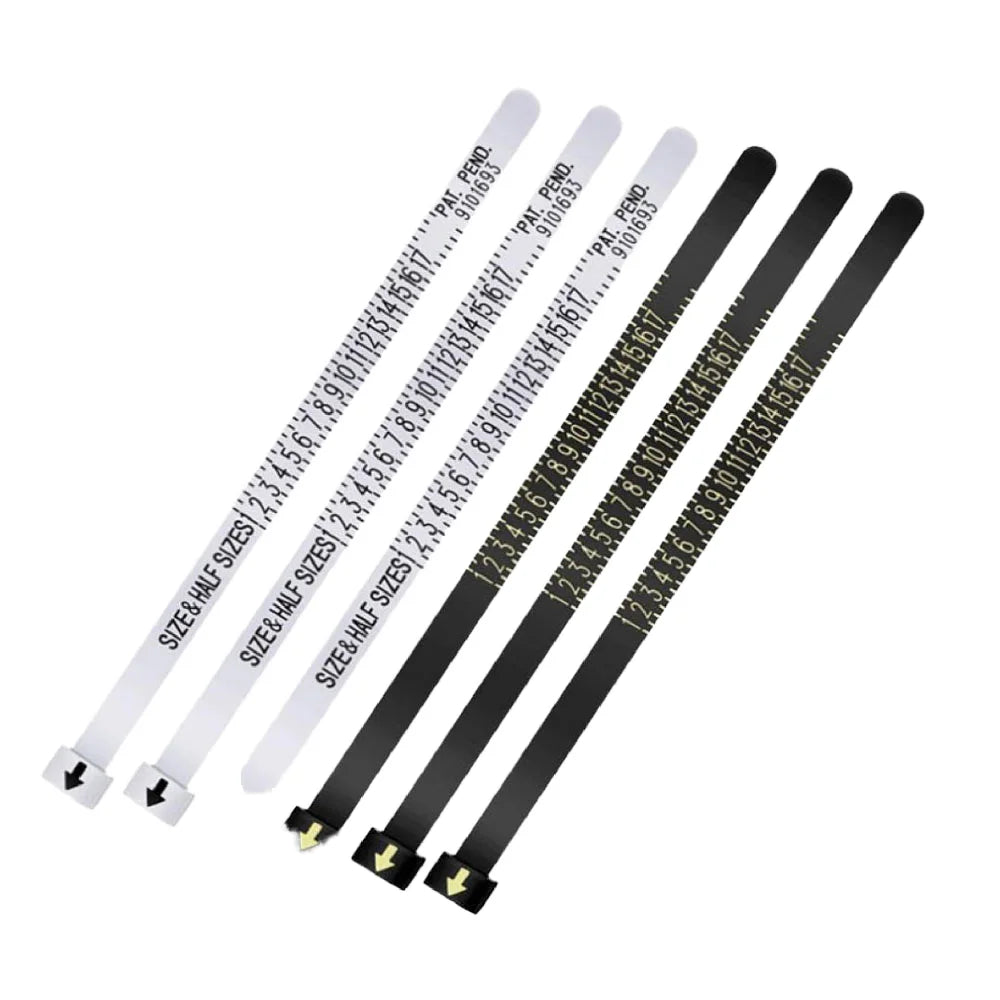 Wholesale Custom Logo  Ring Sizer Finger Size Gauge Measure Strip Reusable Ring Sizer Measuring Tool Set Plastic Ring Sizer