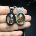 Black Gold Super 7 Pendant Natural Crystal Wax Braid Super 7 Pendant for Healing Decoration
