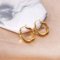 Wholesale Fashion Minimalism Stainless Steel Hoop Earrings 18K Gold Plated Jewelry Waterproof Geometric Earrings for Women
