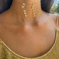 SP Fine Jewelry Trendy 925 Silver CZ Butterfly Letter Choker Necklace for Girls