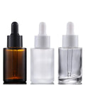 30ml Frosted Glass Liquid Flat Top Dropper Bottle Cylinder Shape Essential Oil and Skin Care Serum Container Eye Drop Use