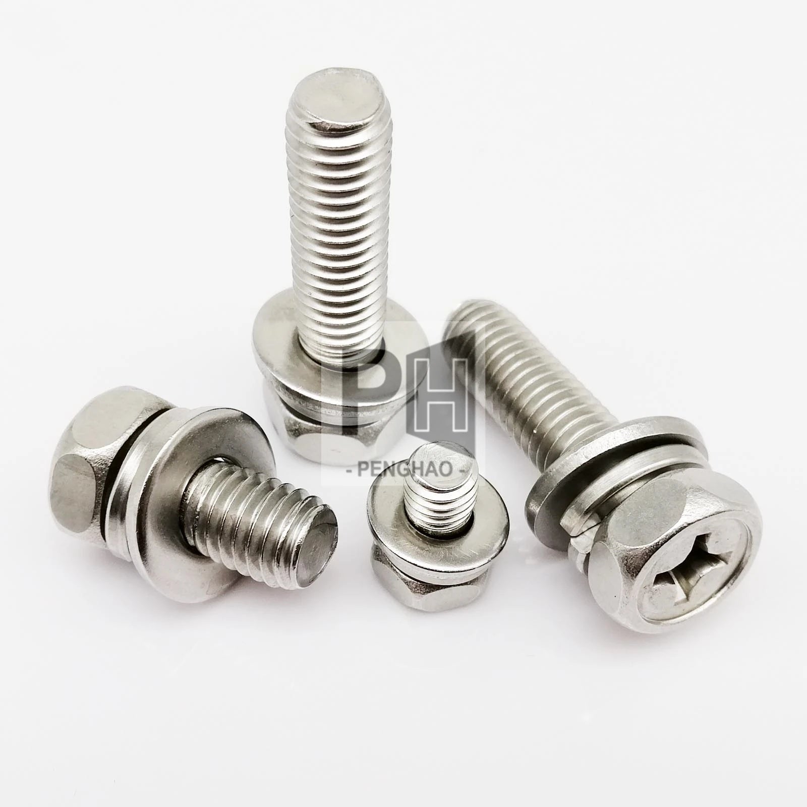 M3 M4 M5 M6 M8 Stainless Steel Cross Phillips External Hex Hexagon Head SEM Screw Flat Washer Spring Gasket Assemble Bolt