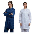 H-1125 Cleanroom Sterile Uniform Esd Gown Anti-static Stand Collar 100D Stripe Cleanroom Smock