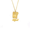 QiuHan Unique Design 18 k Gold Plated Pendant Kids Stainless Steel Jewelry Custom Name Cartoon Character Necklaces
