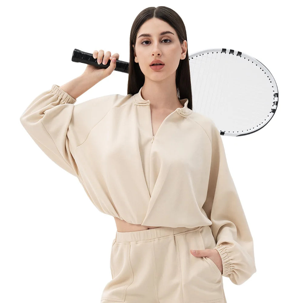 Women's New Chinese Yoga Coat Modal Air Layer Loose Warm Running Fitness Sports Hoodie